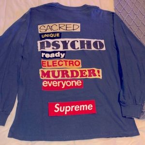 SUPREME LONG SLEEVE LS MENS MEDIUM M TEE T-SHIRT S.U.P.R.E.M.E. FRONT BOX LOGO